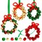 Christmas Crafts - Create Your Own Jingle Bell Wreath Ornaments - Set of 4 - DIY Ornaments for Kids - Christmas Tree Decoration - All Materials Included